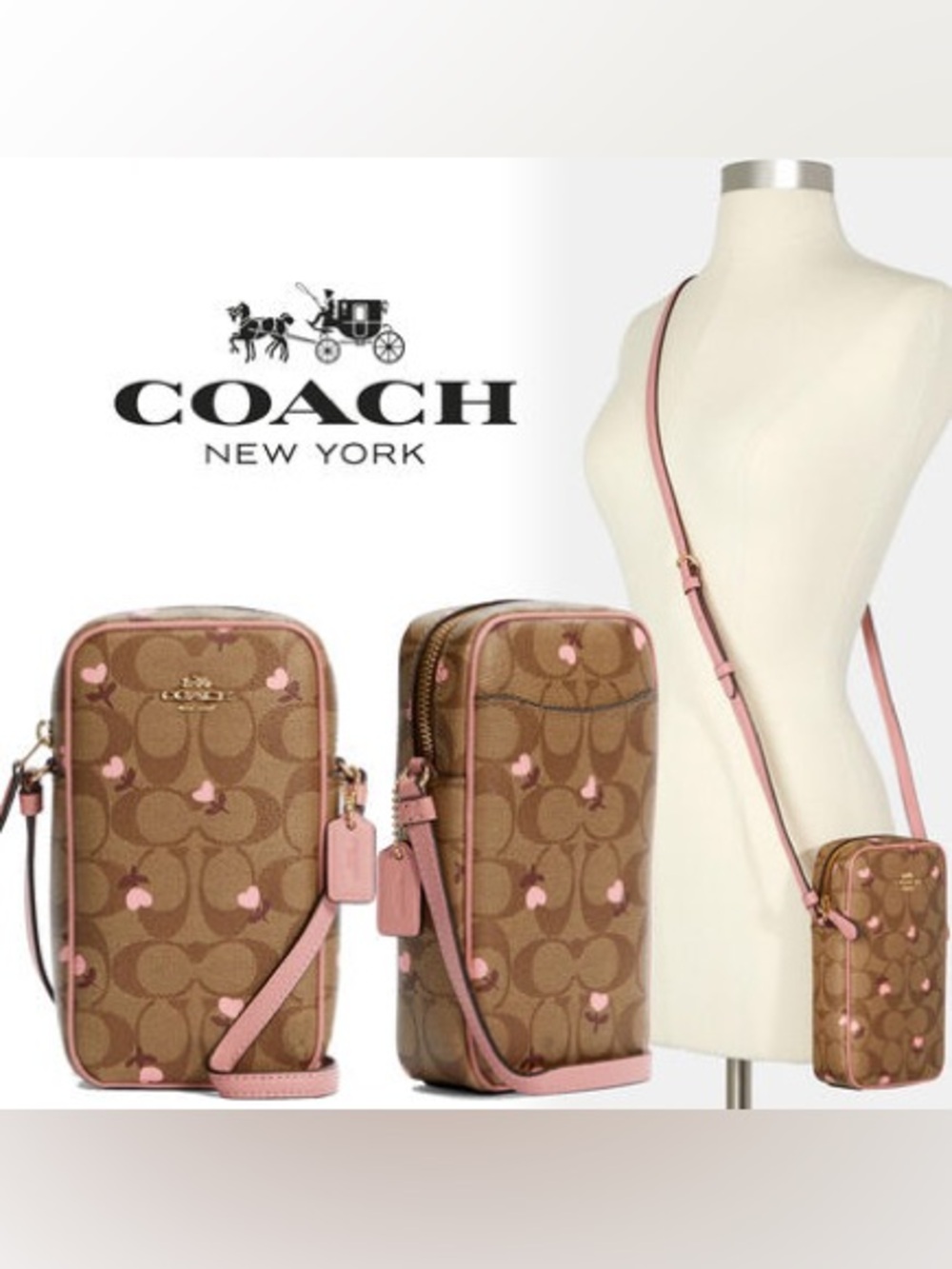 Coach North/South Zip Crossbody
In Signature Canvas With Heart Floral Print - Picture 3 of 11